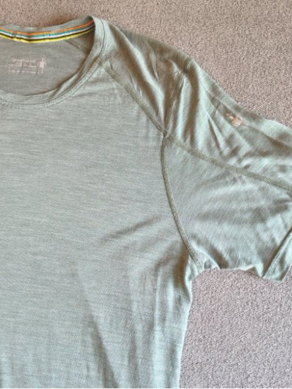 Smartwool Shirt Mens Small Green Short Sleeve Merino Sport 120 Hiking Top